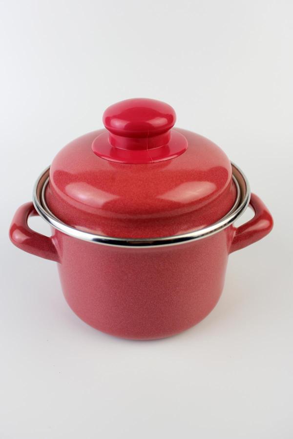 Lüks Emaye Mini Tencere 12cm 900ml Kırmızı - Image 1