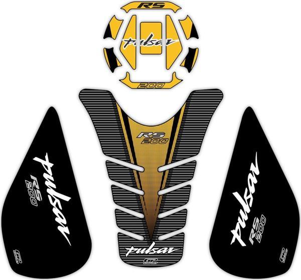 GP Kompozit Bajaj RS 200 2015-2020 Uyumlu Tank Pad Seti Sarı - Image 1