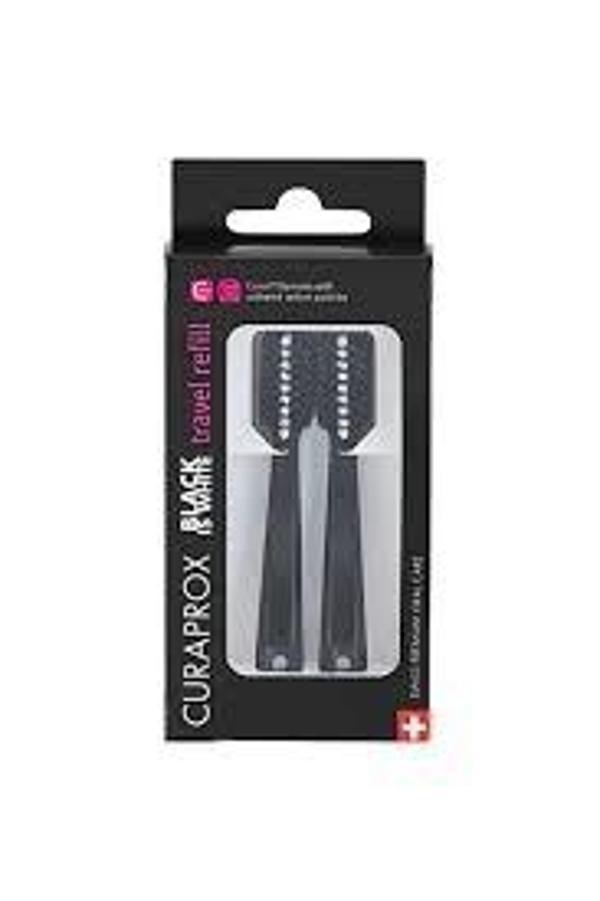 CURAPROX BLACK İS WHİTE TRAVEL FIRÇA YEDEK BAŞLIK 2Lİ - Image 1