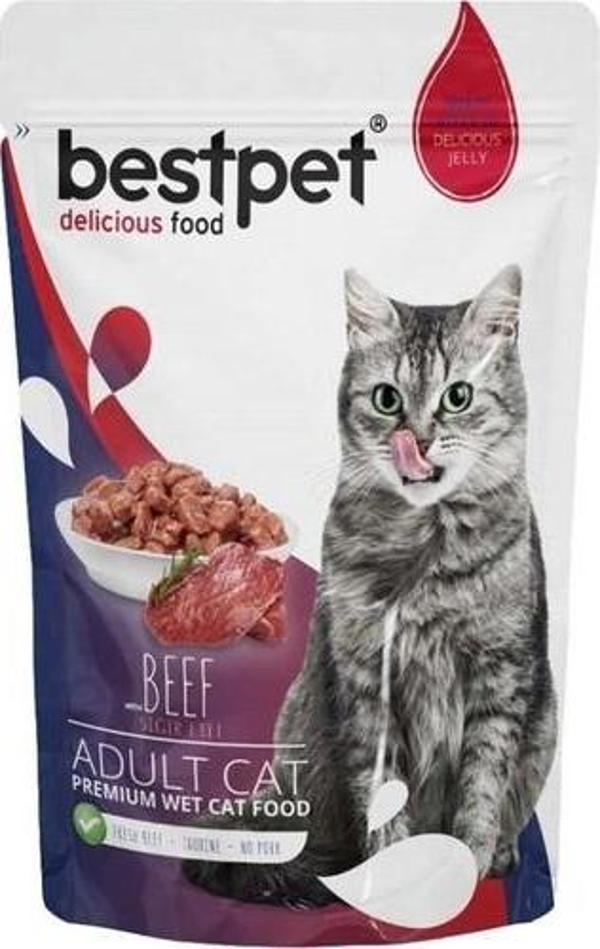 Bestpet Adult Jelly Pouch Biftekli Kedi Maması 85 Gr - Image 1