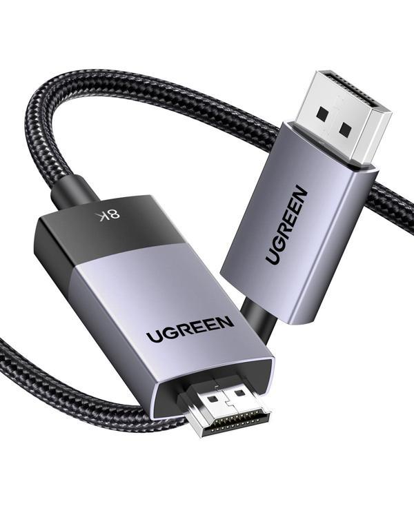 UGREEN 8K 60Hz Displayport 1.4 to HDMI 2.1 Örgülü Kablo, 2m, 80397 - Image 1