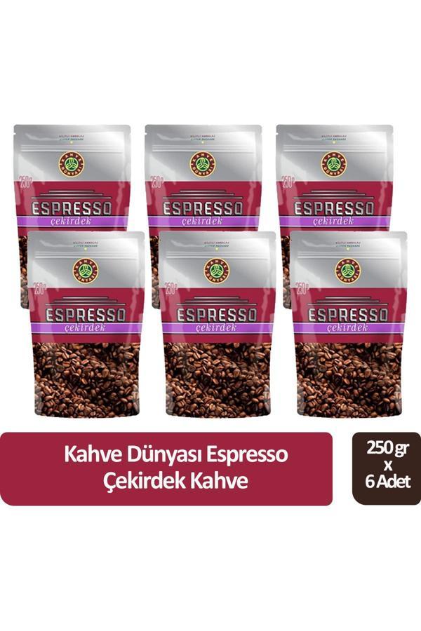 Kahve Dünyası Espresso Çekirdek Kahve 250 gr x 6 Adet - Image 1