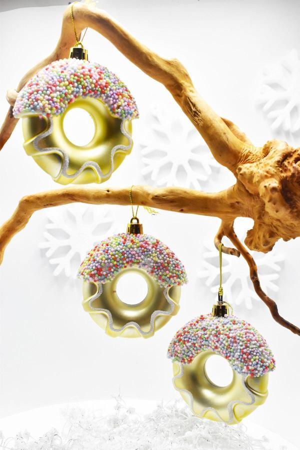 Waldern Premium Collection 3lü Donut Yılbaşı Süs 8 cm - Image 1
