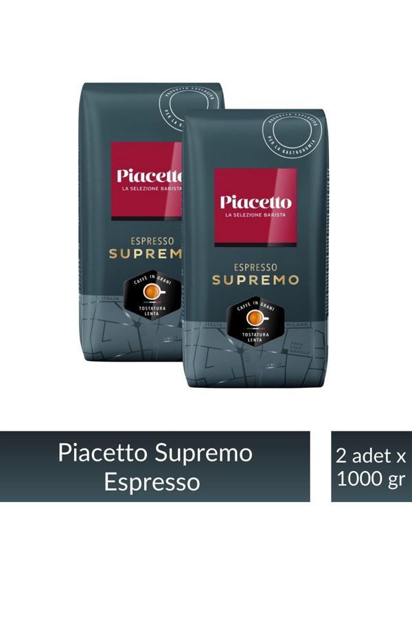 Piacetto Espresso Supremo Çekirdek Kahve 1 kg x 2 Adet - Image 1