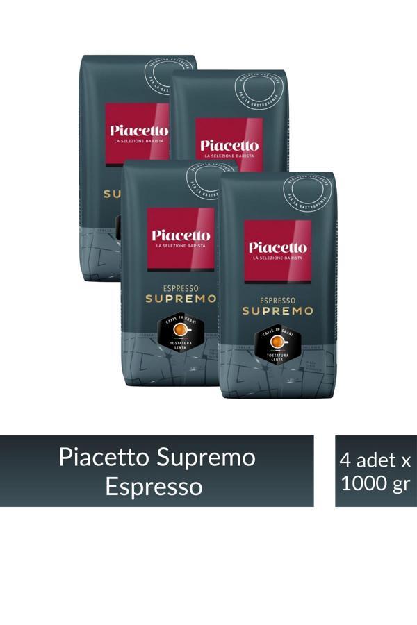 Piacetto Espresso Supremo Çekirdek Kahve 1 kg x 4 Adet - Image 1