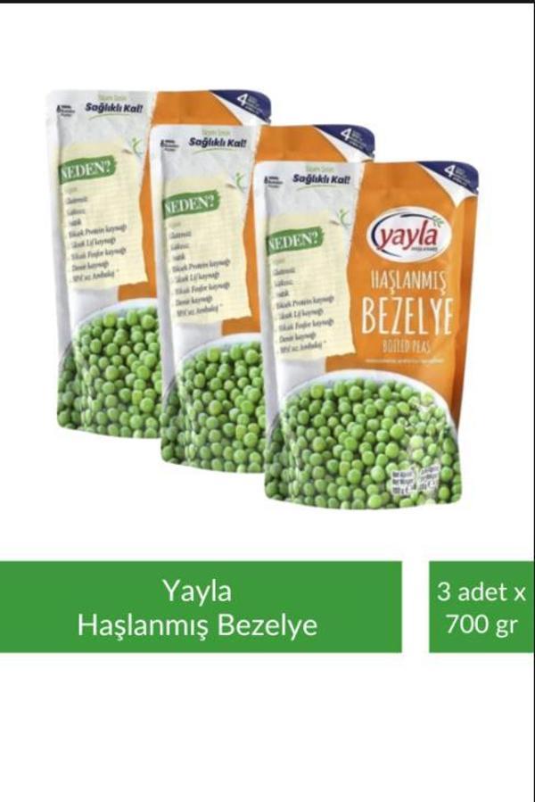 Yayla Haşlanmış Bezelye 700 gr x 3 Adet - Image 1