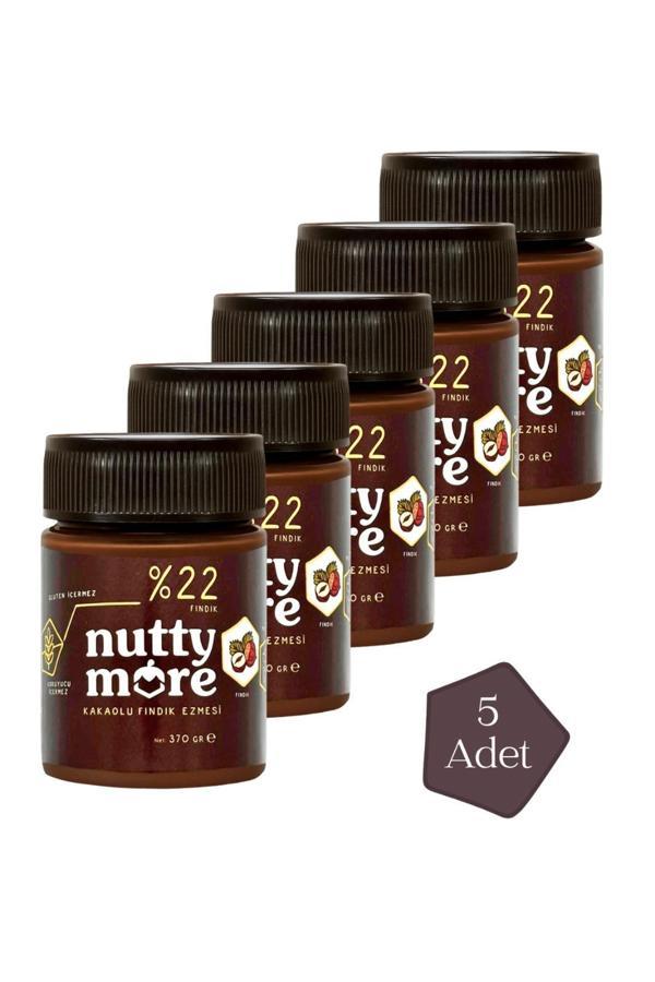 Nutty More %22 Kakaolu Fındık Ezmesi 370 gr x 5 Adet - Image 1