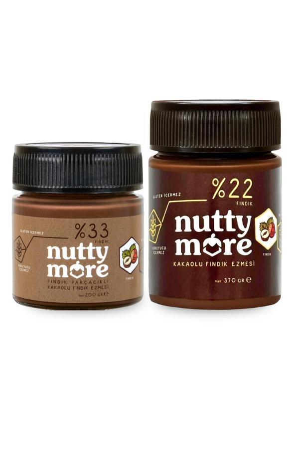 Nutty More %33 Fındık Parçacıklı Kakaolu Fındık Ezmesi 200 gr + %22 Kakaolu Fındık Ezmesi 370 gr - Image 1