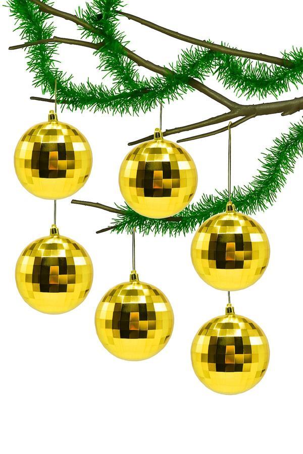 Waldern 6 Lı 10 Cm Disko Yılbaşı Ağacı Süsü Cici Top - Image 1