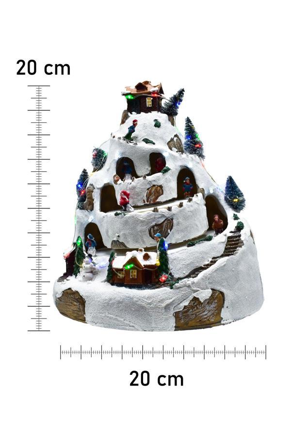 Waldern Premium Collection Işıklı Karlı Dağ Tren Dekoratif Yılbaşı Süsü - Image 1