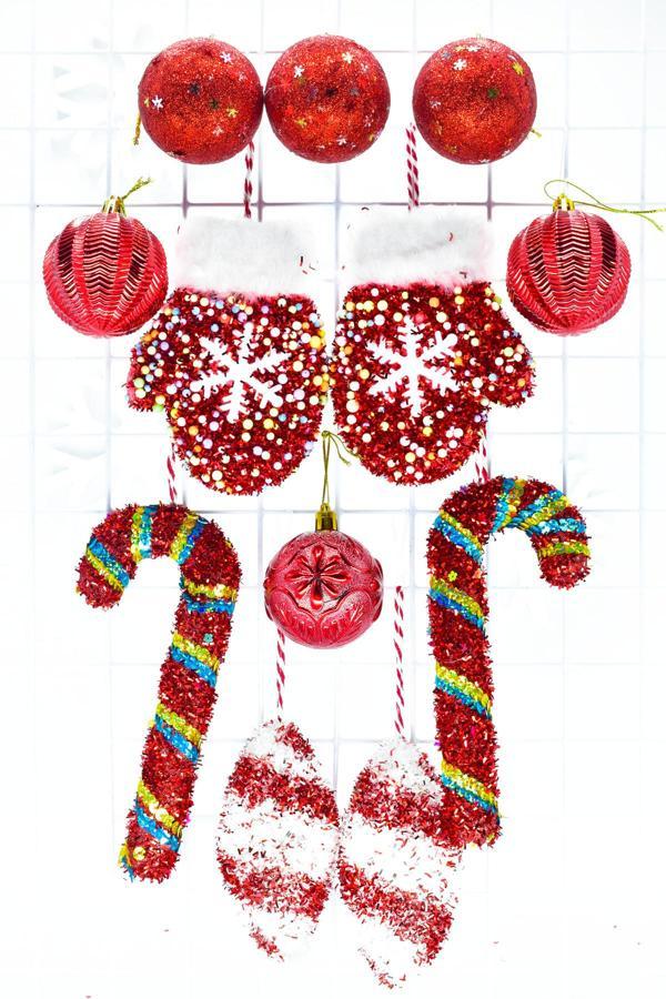 Waldern Premium Collection Luxury 12'li Mix Kırmızı Süs Seti - Image 1