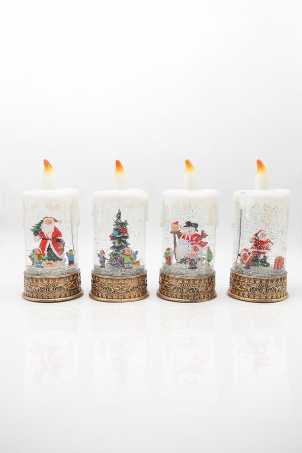 Premium Collection Dekoratif Işıklı Yılbaşı Süs Mum 24 cm - Image 1