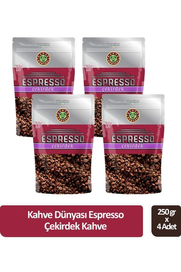 Kahve Dünyası Espresso Çekirdek Kahve 250 gr x 4 Adet - Image 1