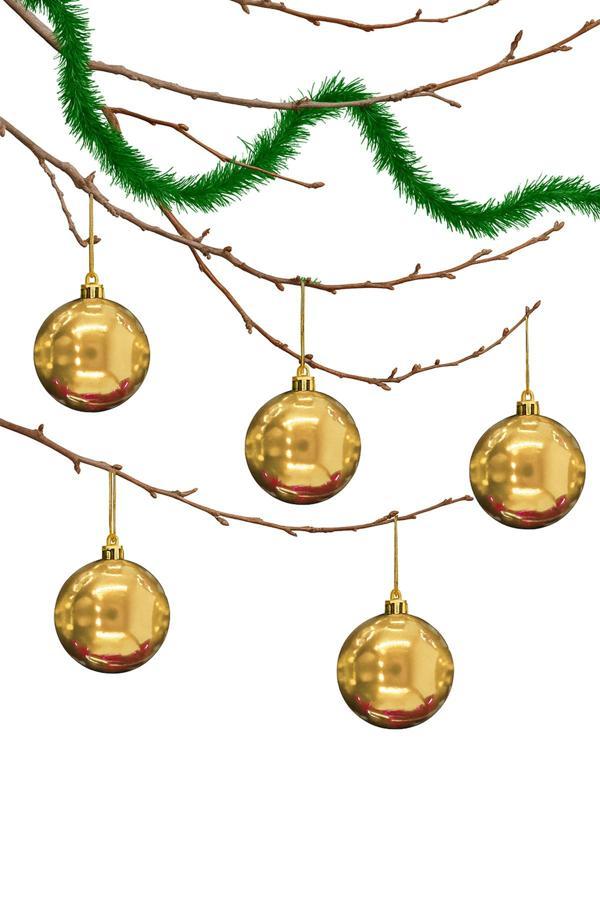 Waldern 6 Lı 10 Cm Parlak Yılbaşı Ağacı Süsü Cici Top Gold - Image 1