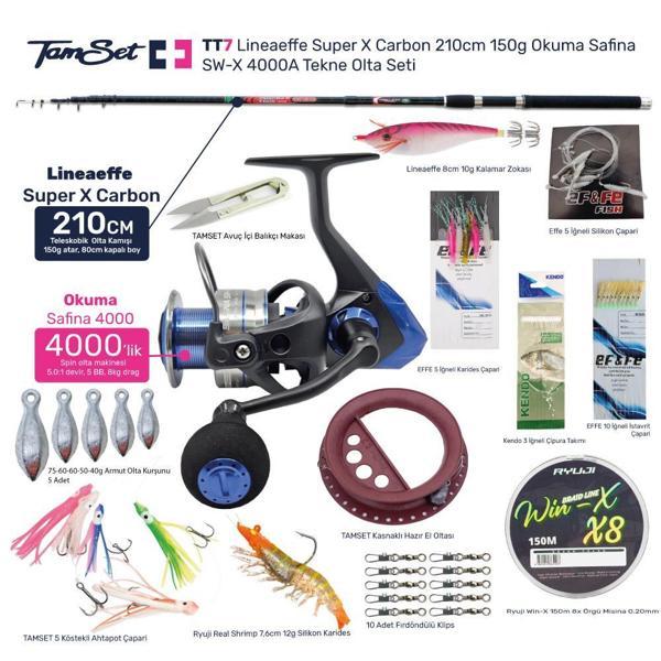 TAMSET SW-X 4000 Super X Carbon 210cm 150g Tekne Olta Seti TT7 - Image 1
