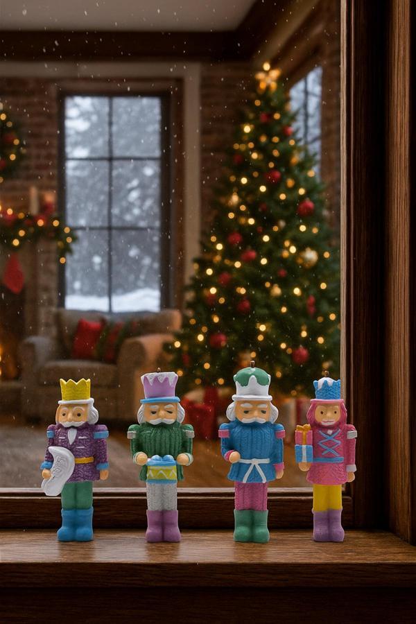 Waldern Premium Collection 4'lü 8 Cm Kurşun Asker Seti Dekoratif Yılbaşı Süsü - Image 1