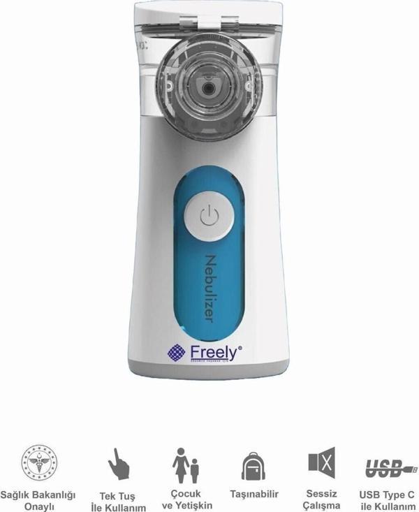 Freely Un300 Taşınabilir Mesh Nebulizatör Yeni Şarj Edilebilir Güçlü Batarya - Image 1
