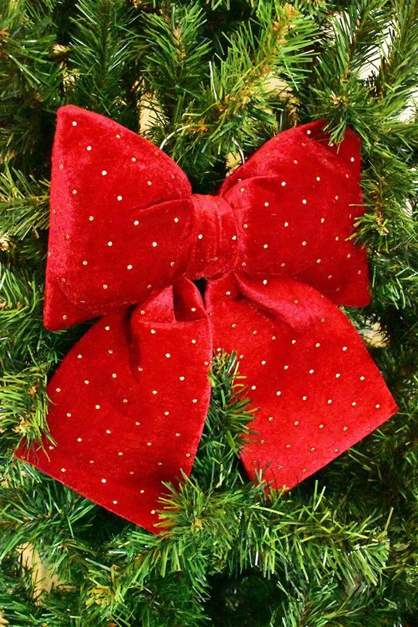 Waldern Kırmızı Yaldızlı Kurdela 32*40 cm Yılbaşı Ağacı Süsü - Image 1