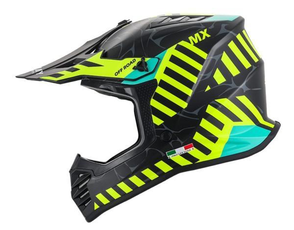 SWAY 618 Alert Çocuk Cross Kaskı Bisiklet Motosiklet Enduro Kask L Beden Mat Siyah Sarı Çocuk Kaskı - Image 1