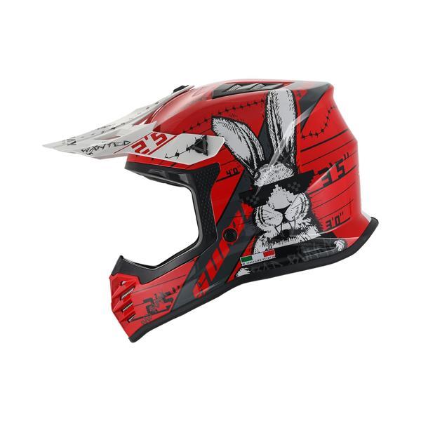 SWAY 618 Bunny Çocuk Cross Kaskı Bisiklet Motosiklet Enduro Kask XL Beden Siyah Kırmızı Çocuk Kaskı - Image 1