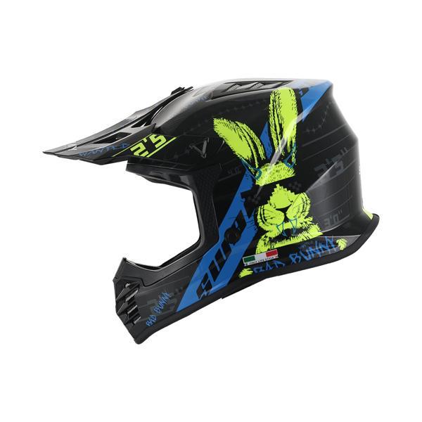 SWAY 618 Bunny Çocuk Cross Kaskı Bisiklet Motosiklet Enduro Kask L Beden Siyah Mavi Çocuk Kaskı - Image 1
