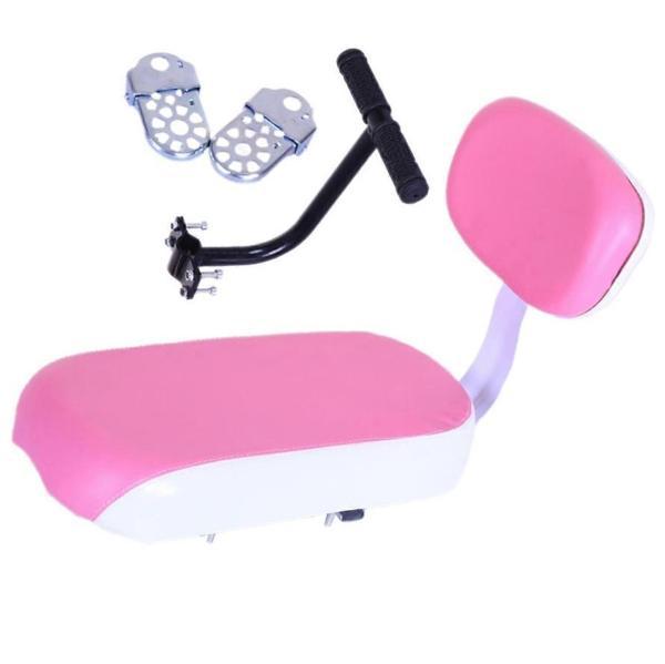 Bisiklet Arka Çocuk Koltuğu Sırt Dayamalı (Basamaklı - Gidonlu) Bagaj Koltuğu PEMBE - Image 1