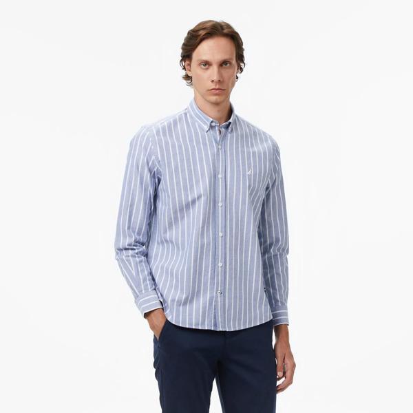 Nautica Classic Fit Erkek Çizgili Gömlek W57405T - Image 1