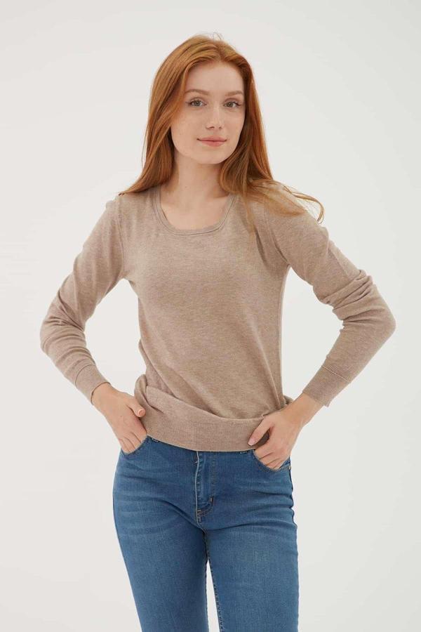 Fashion Friends Kadın U Yaka Kazak 25K0779K1 - Image 1