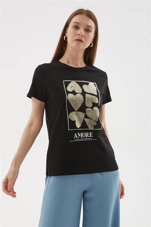 Fashion Friends Kadın Baskılı T-Shirt 25Y0093K1 - Image 1