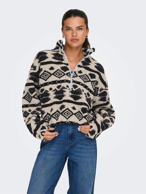 Only Onljanne Life Aztec Teddy Kadın Sweatshirt 15267415 - Image 1