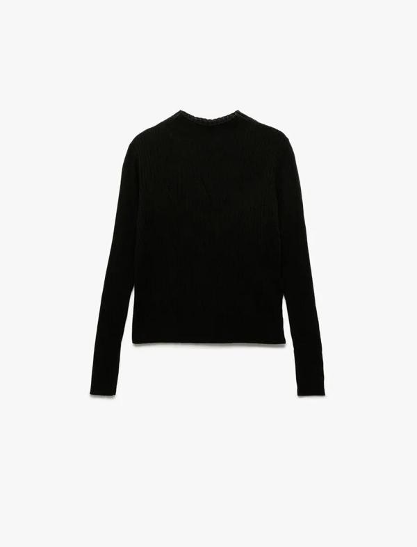 Koton Regular Fit Hafif Dik Yaka Kadın Triko Kazak 6WAK90031HT - Image 1