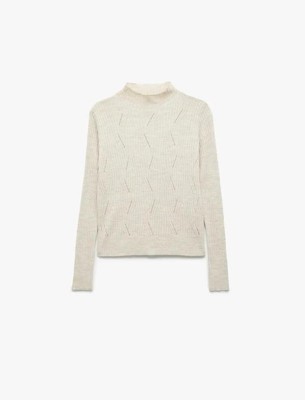 Koton Regular Fit Hafif Dik Yaka Kadın Triko Kazak 6WAK90031HT - Image 1