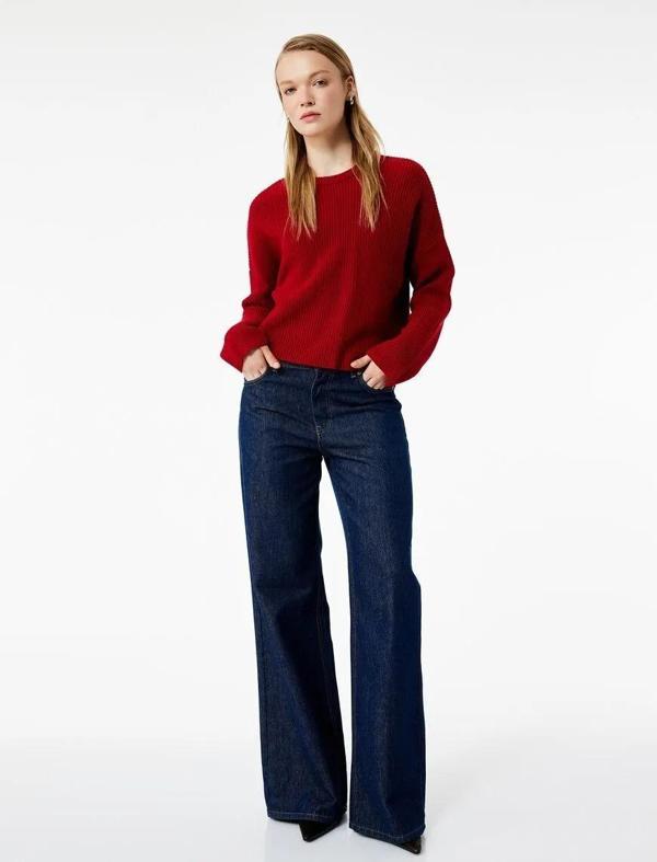 Koton Bisiklet Yaka Kadın Basic Triko Kazak 6WAL90048HT - Image 1