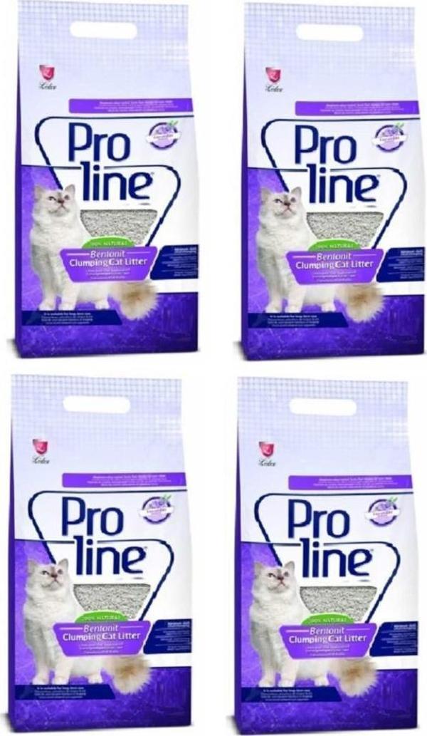 Proline Lavanta Kokulu Bentonit Kedi Kumu 5 lt 4 Adet - Image 1