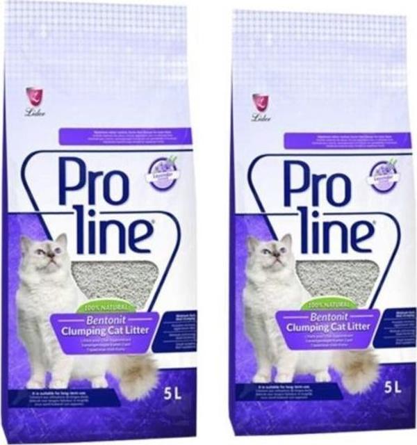 Proline Lavanta Kokulu Bentonit Kedi Kumu 5 lt 2 Adet - Image 1