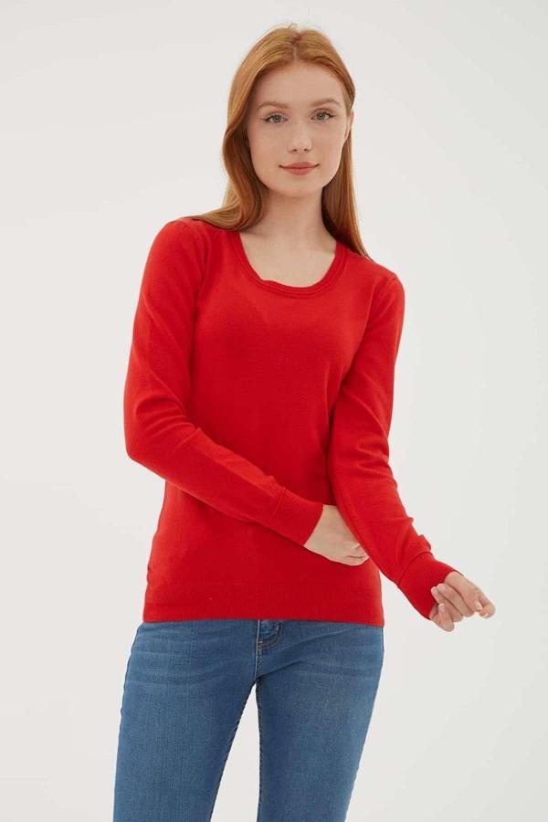 Fashion Friends Kadın U Yaka Kazak 25K0779K1 - Image 1