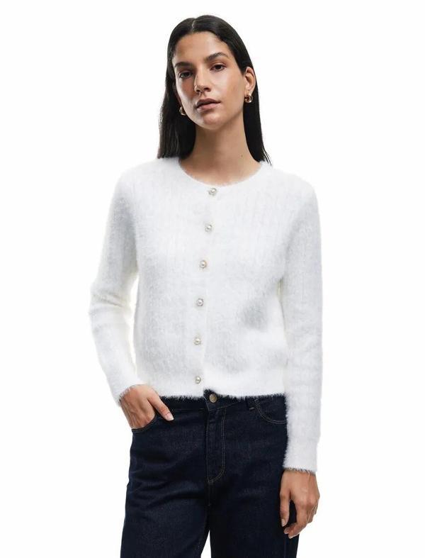 Koton Viskon Karışımlı Örgü Dokulu Bisiklet Yaka Kadın Hırka 6WAL90026HT - Image 1