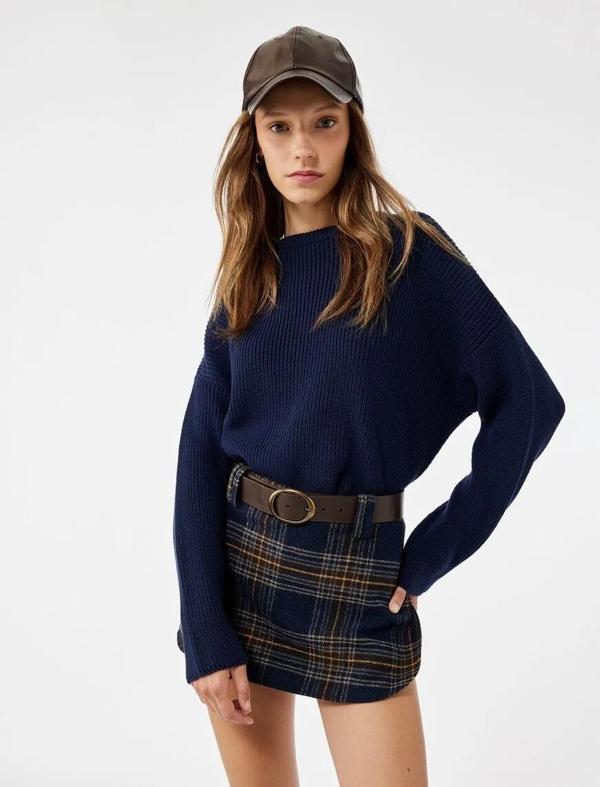 Koton Bisiklet Yaka Kadın Basic Triko Kazak 6WAL90048HT - Image 1