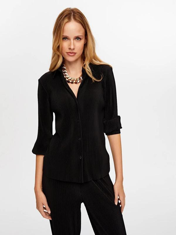 Faik Sönmez Kendinden Piliseli Kadın Uzun Kollu Gömlek W26GML005 - Image 1