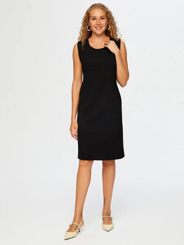 Faik Sönmez Kolsuz Krep Kadın Elbise W26ELB001 - Image 1