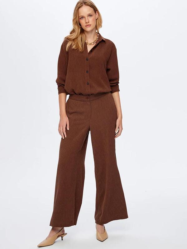 Faik Sönmez Fitilli Şönil Kadın Pantolon UW26PNT016 - Image 1