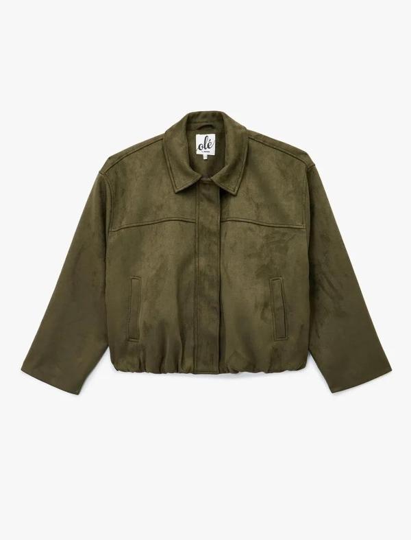 Koton Çıtçıt Düğme Detaylı Süet Görünümlü Kadın Oversize Ceket 6WAL20129IW - Image 1