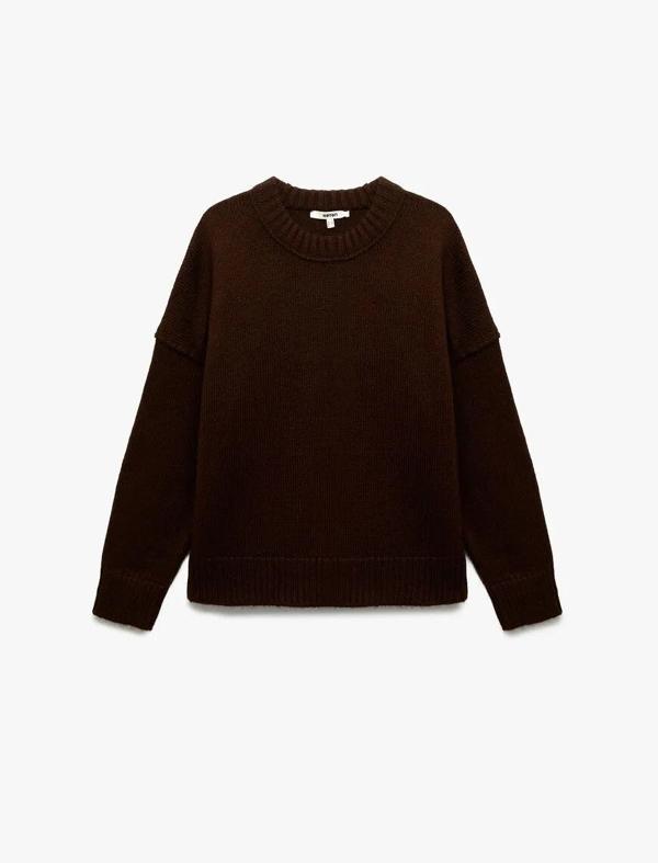 Koton Bisiklet Yaka Triko Kadın Oversize Kazak 6WAK90177HT - Image 1