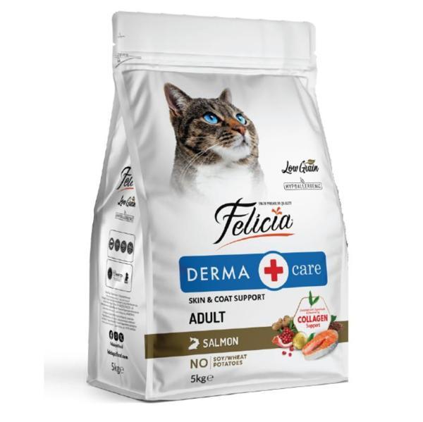 Felicia Derma Care Somonlu Adult Az Tahıllı HypoAllergenic Yetişkin Kedi Maması 5 Kg  - Image 1