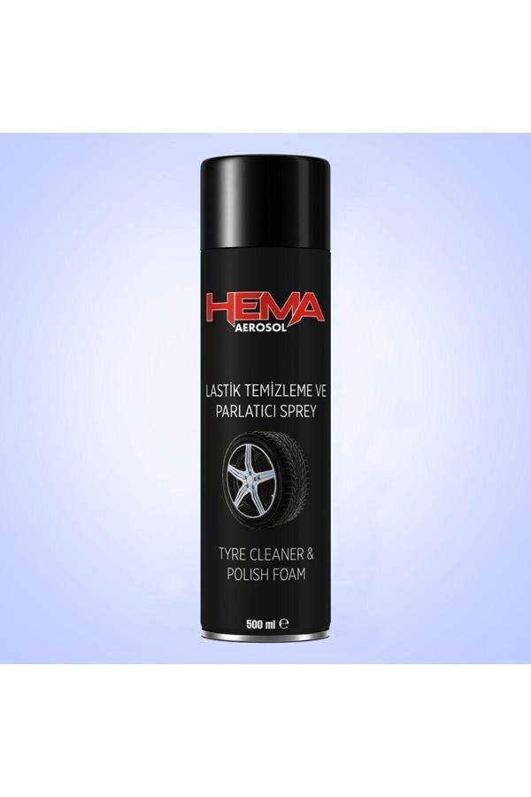 HEMA Oto Lastik Parlatıcı ve Temizleme Spreyi Aerosol 500 Ml. - Image 1
