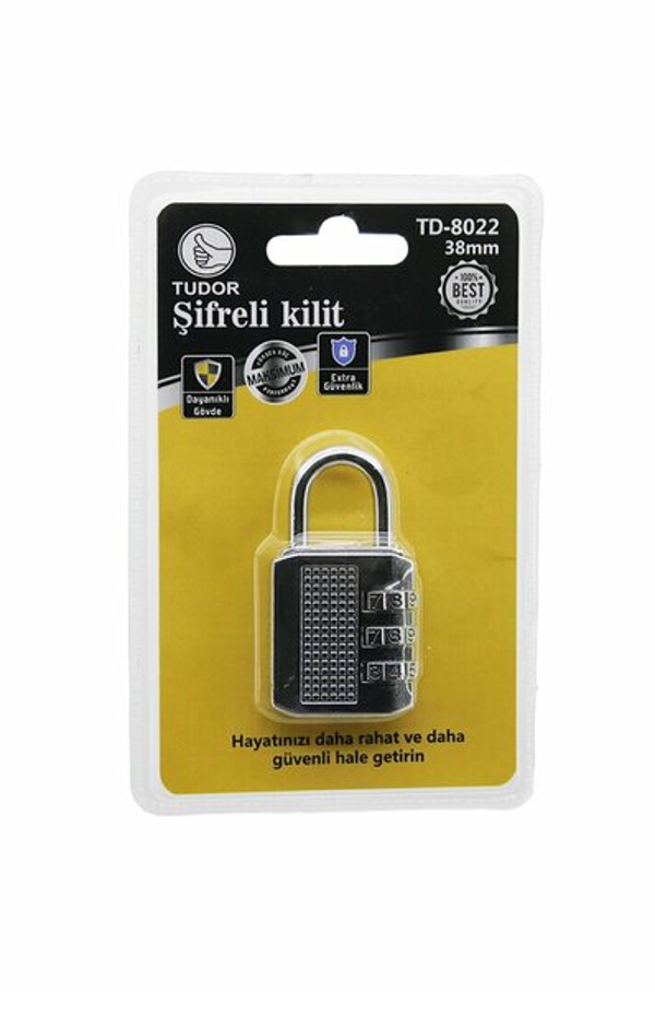 TUDOR ŞİFRELİ ASMA KİLİT 38 MM (TD-8022) - Image 1