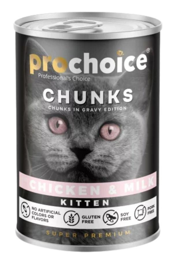 ProChoice Tavuklu ve Sütlü Gravy Soslu Yavru Kedi Konservesi 400gr - Image 1