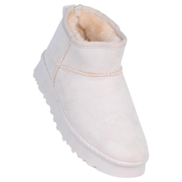 Skuaıter Rida Bej Kadın İçi Kürklü Düz Bot - Image 1