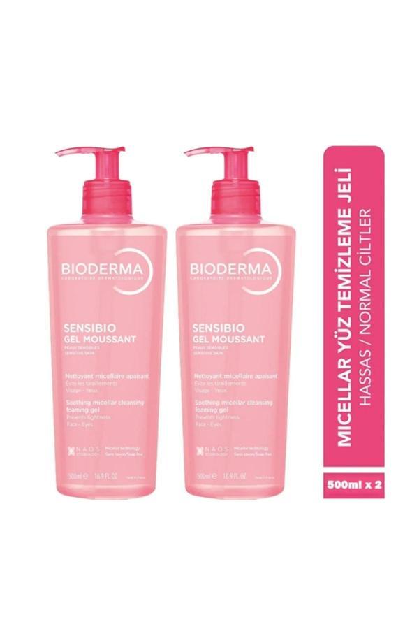 Bioderma Hassas Ciltler Için Temizleyici Jel - Sensibio Foaming Gel 500 Ml 2 Adet - Image 1