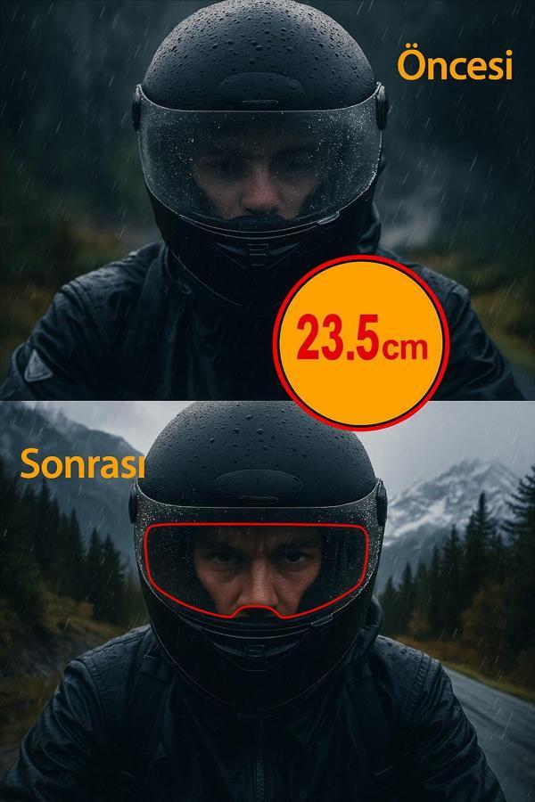 Motosiklet Kaskı Buğu Önleyici Film Su Geçirmez Dayanıklı Çizilmez Lens Şeffaf Koruma - 23.5 CM - Image 1
